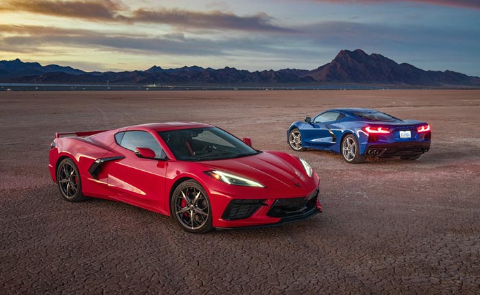 C8 Coupe red and blue