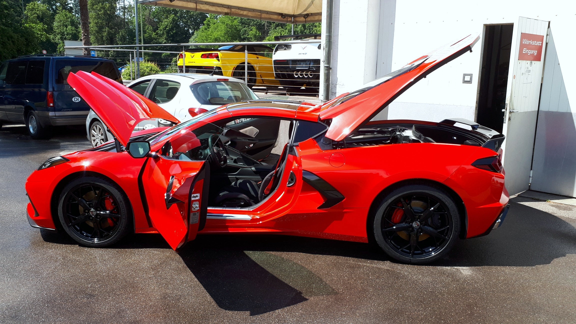 C8 ex Can. Torch Red sdie open doors after first washing